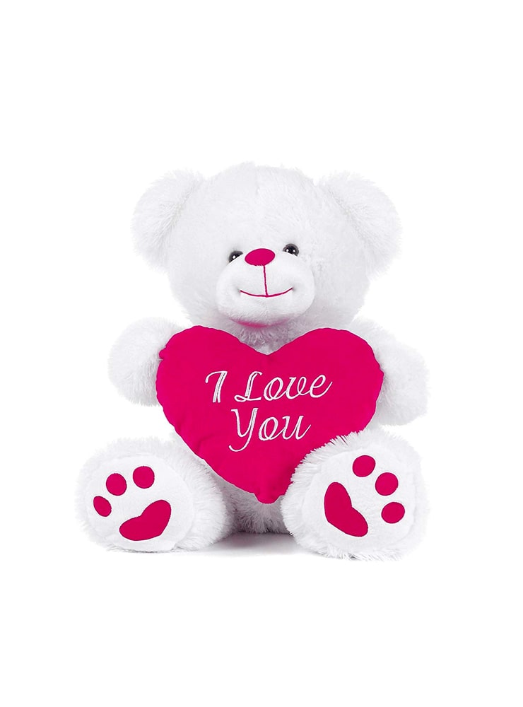 "I Love You" Mesajlı Beyaz Yumuşak Peluş Ayıcık